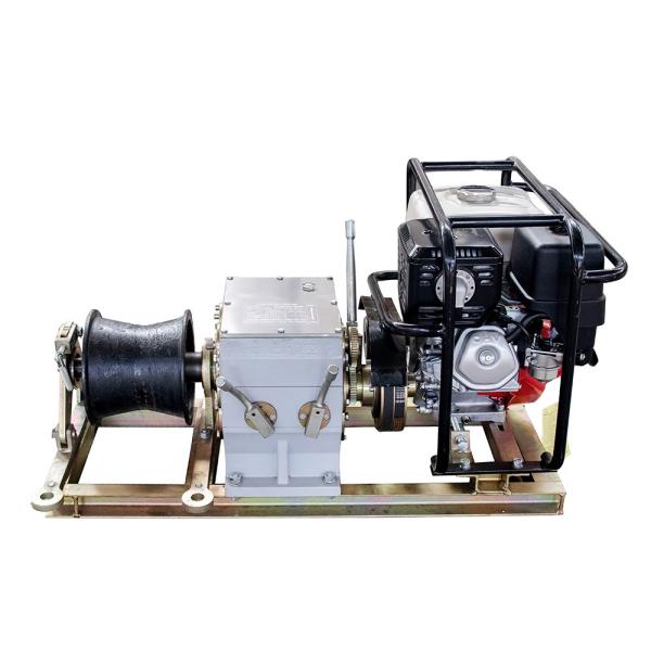 Quality 5000kg 5Ton Petrol Cable Pulling Winch Machine With Belt Driven for sale