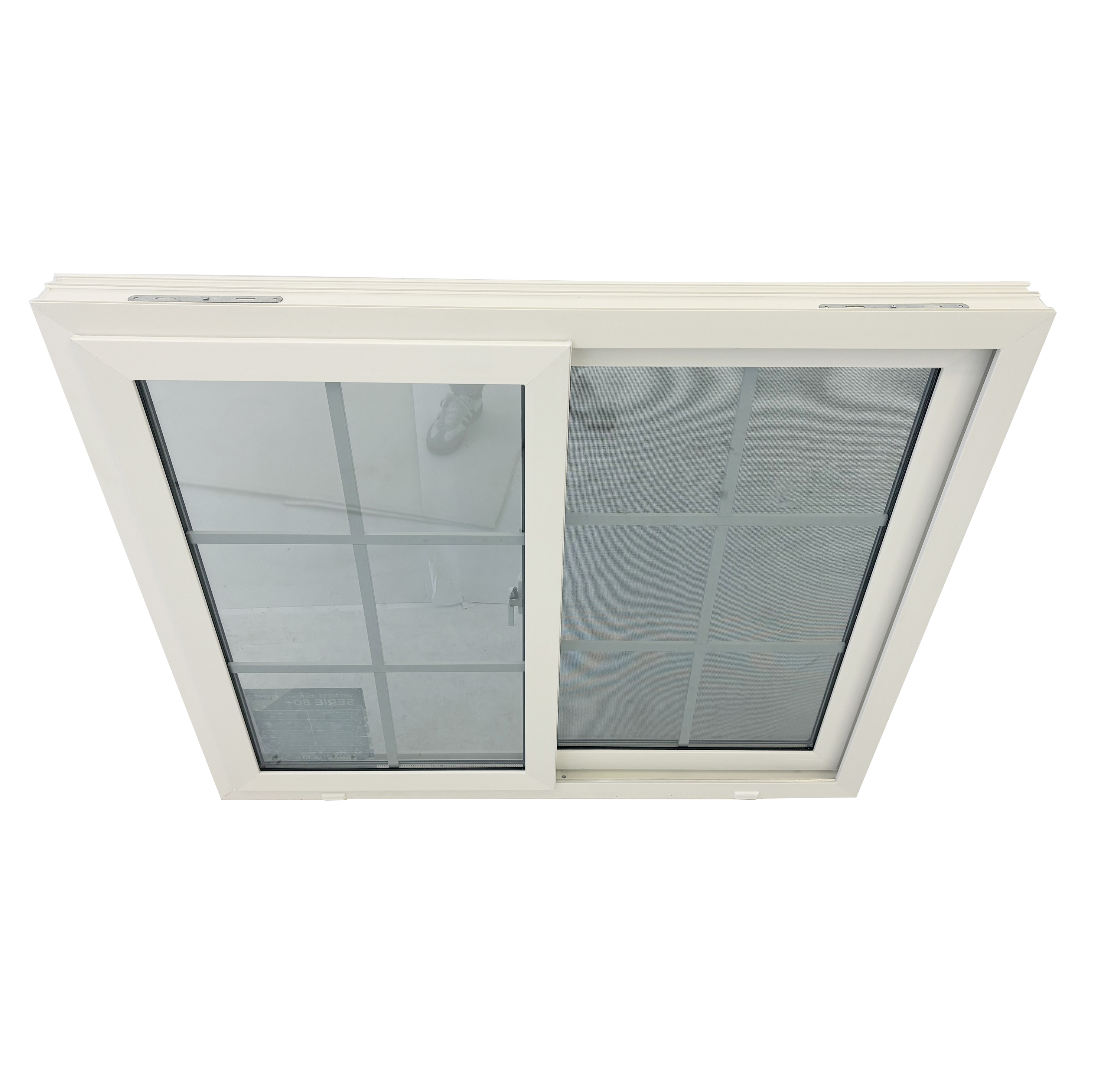 14 Years Production Experience Elegant 80mm UPVC Double Slider Window With Drainage Channel Design