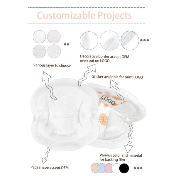 250ml Max Absorbent Disposable Nursing Pads Designed With USA Golden Island Fluff Pulp