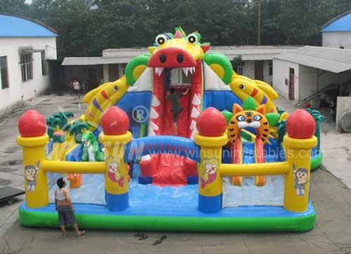Dragon Inflatable Dry Slide 15x10m With Air Blower And Repair Kits