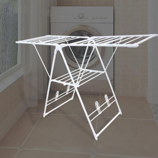 Quality Large Capacity Folding Clothes Hanger Rack K Shape 2 Layer for sale