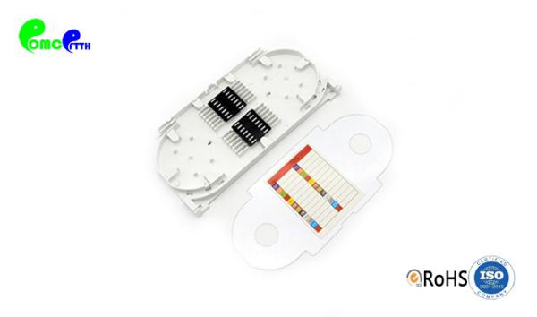 Quality 24 Cores Stackable fiber optic splicing tray Upturned Fiber Optic Distribution Box With White / Grey Color for sale