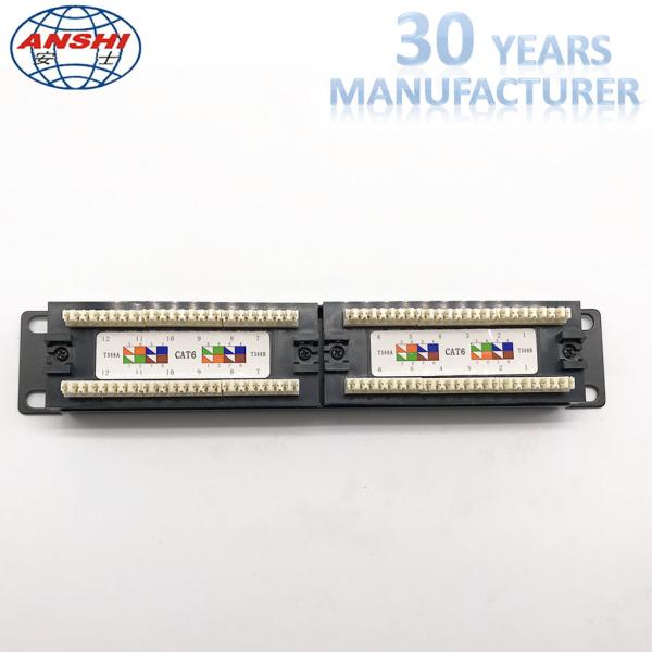 1U 10 Inch 12 Port CAT5E CAT6 UTP Rack Mount Patch Panel 110 IDC Type