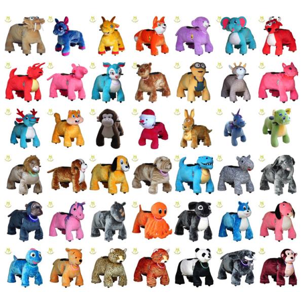 Hansel coin operated plush walking bear stuffing animal machine riding panda toy