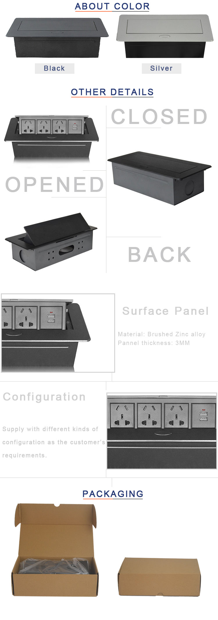 BNT Meeting Table Pop Up Power Data Outlet With Round Connor BD650-1