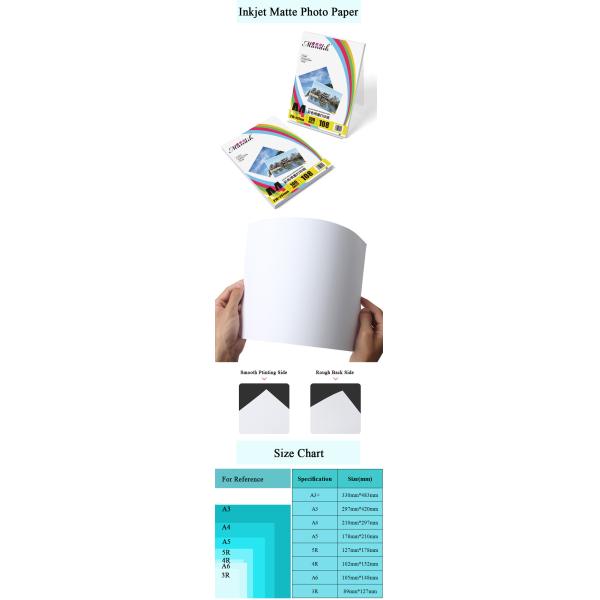 Color Inkjet Printing Single Side Matte Inkjet Photo Paper
