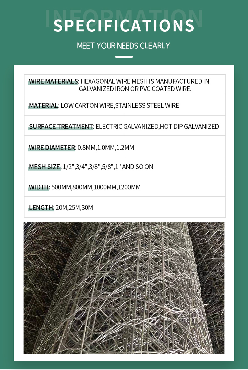 Attractive Price New Type gabion mesh Large stock wall gabion mesh roll hexagonal lead wire mesh
