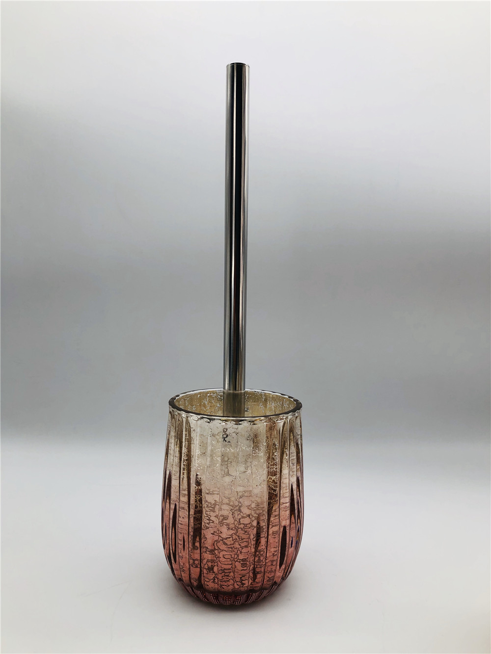 Mercury Classic Glass Bathroom Accessories Set Pink Color Pumpkin Shape