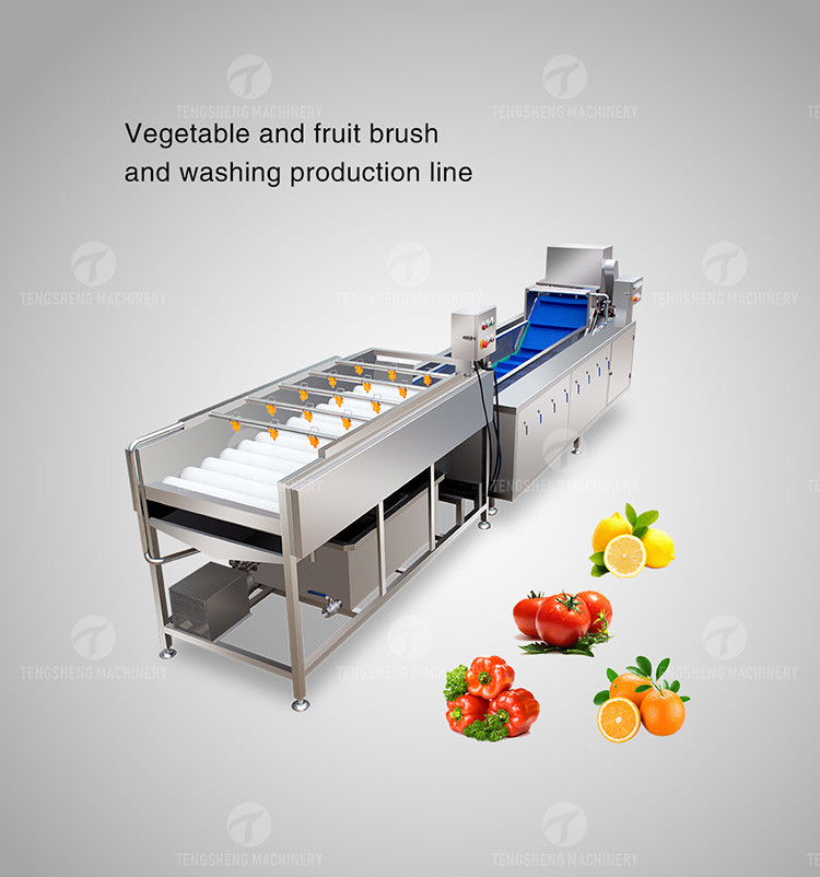 Multifunction Fruit And Vegetable Processing Line Parallel Brush Machine