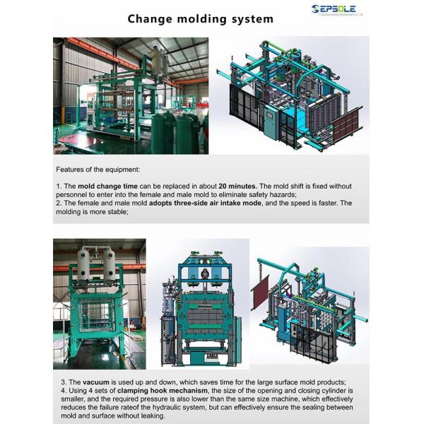 Epsole Professional Eps Shape Molding Machine , Automatic Fish Box Molding Making Machine