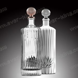 Whisky Brandy Empty Glass Bottles 750ml With Stopper Cork