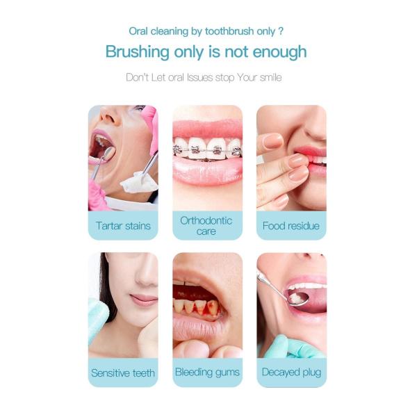 110V 240V Power Tank Water Flosser Cordless 3 Types 2.5mm Nozzle