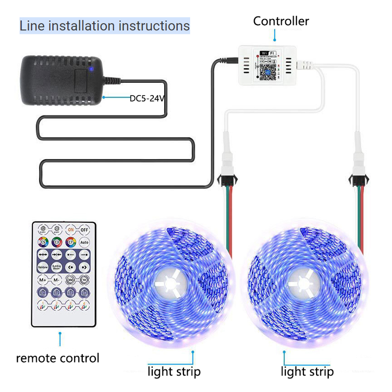 DC 5V Intelligent Magic Color LED Controller Wifi APP Control With 2.4G RF Wireless