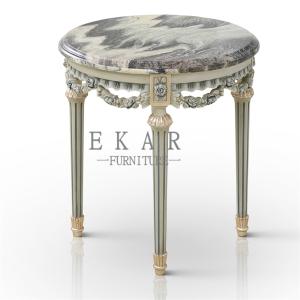 China Corner Carved Wood Marble Top Coffee Antique End Table For Sofa on sale