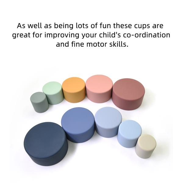 CPSC ASTM 5 Pieces Stacker Cup Toys For Early Educational