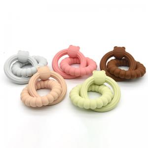 China Food Grade Custom Baby Teething Toy With Cute Silicone Soft Glue on sale