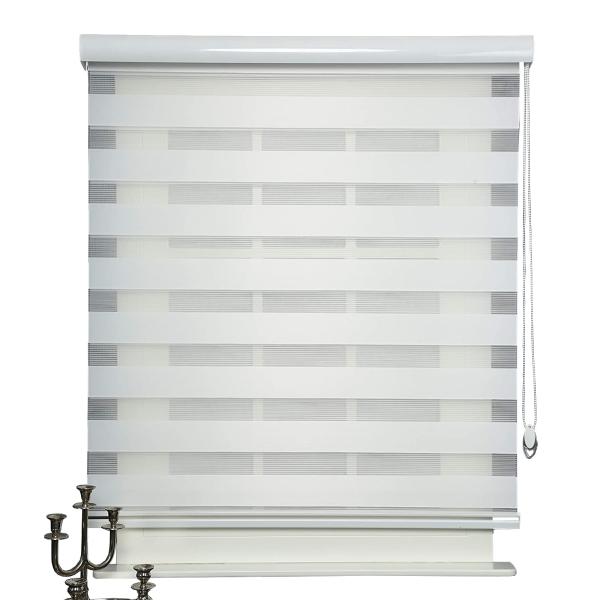 Quality Double Pane Sheer Zebra Vision Blinds Polyester Metallic Material For Office for sale