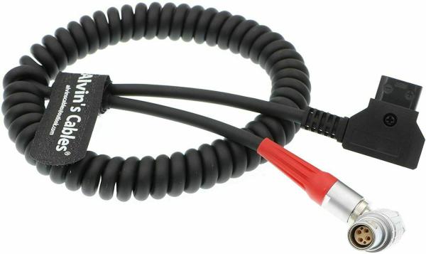 Quality Red Scarlet Epic Camera Power Coiled Twist Cable 6 Pin Right Angle Female to Dtap for sale
