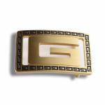 Custom Belt Buckle Hardware Clasp Embossed Round Metal Strap