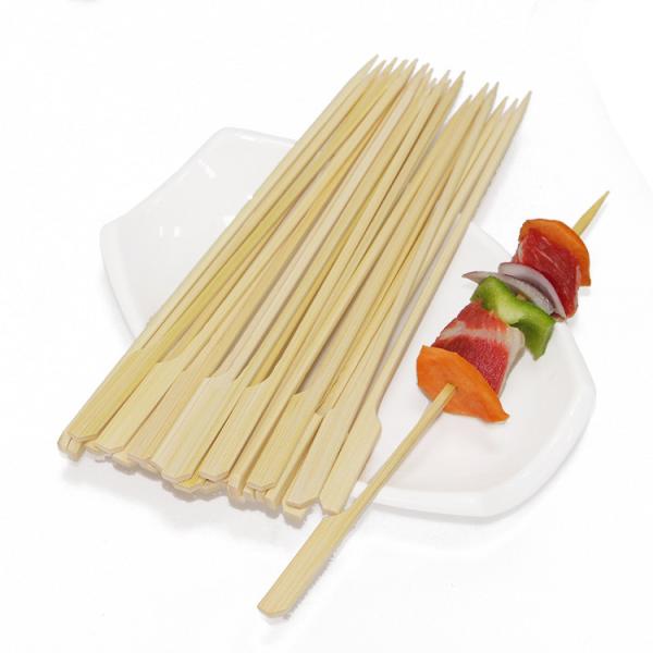 Quality Food Grade Disposable Flat Bamboo Paddle Skewer With Custom Logo for sale