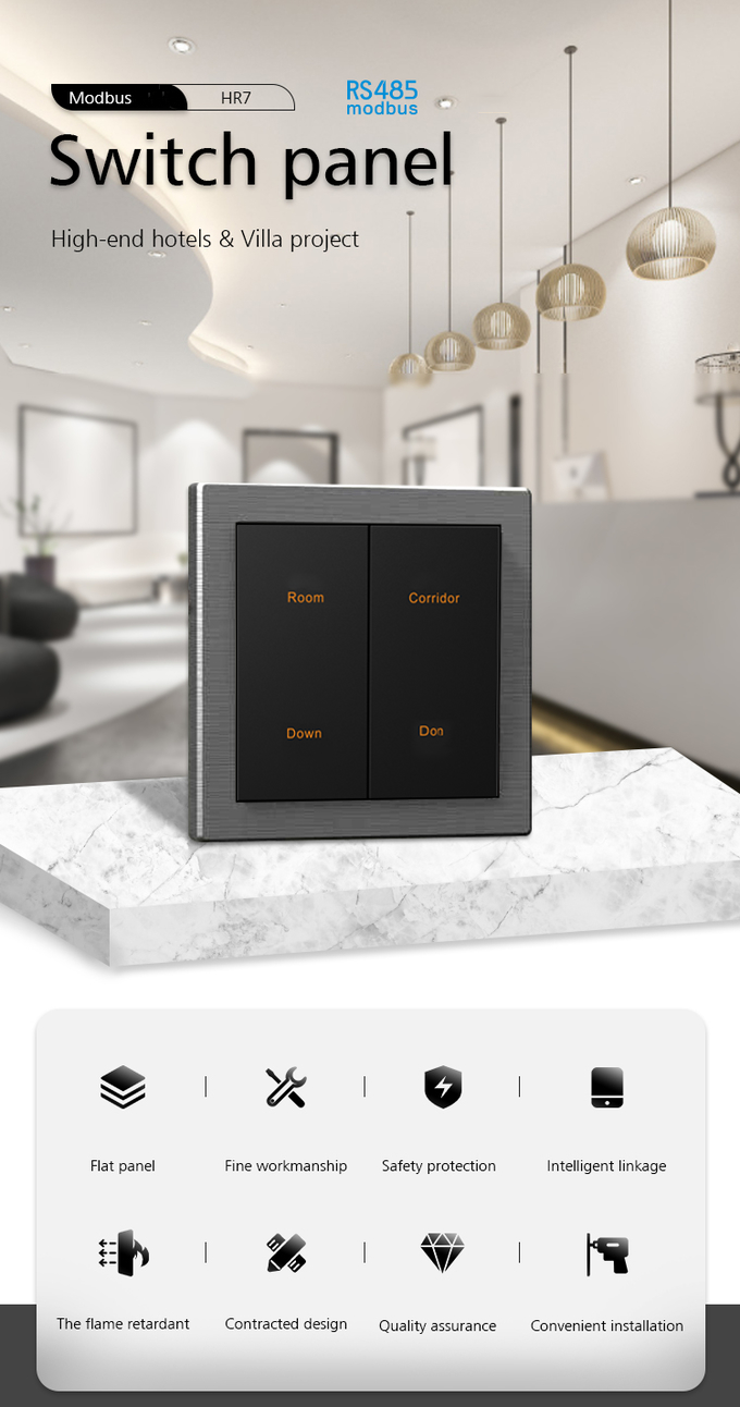5 conjoined Wall Switch RS485 Proximity Sensor Backlight Function