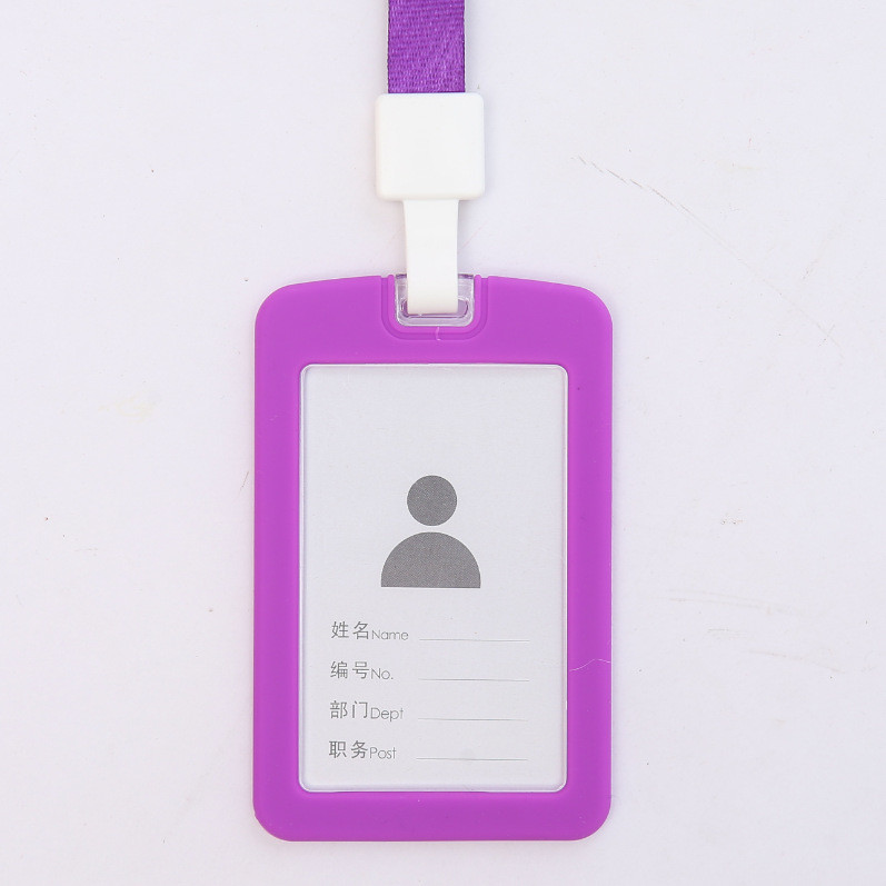 Silicone ID Name Badge Card Case Protector With Retractable Cord and Breakaway Buckle