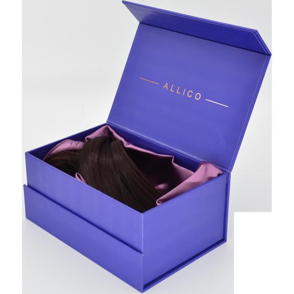 600g-1600g Cardboard Magnetic Closure Rigid Boxes Handmade For Wig