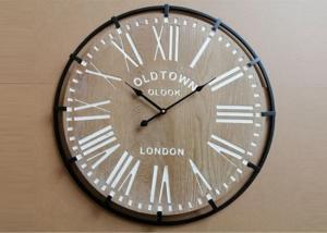 China A0105 White Washed Numerals AA Battery Decorative Wooden Clocks on sale