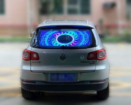 Transparent Car Rear Window LED Display 9-36V Input Wireless Programmable