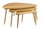 Solid Wood Nesting Side Coffee Table Irregularity Top Rustic Nesting Tables