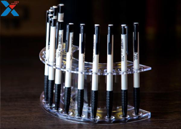 Quality Silkscreen Logol Small Acrylic Display Stands Acrylic Pencil Holder 200 * 100 * 80mm for sale