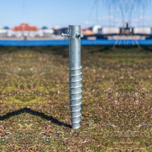 Round Flat Head HDG Q195 60mm Fence Post Ground Anchor