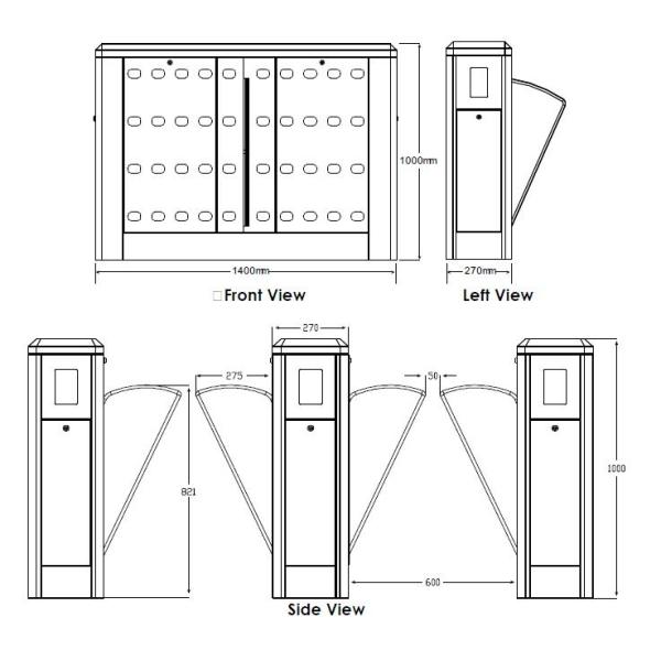 1.5mm Cabinet Waist Height Turnstiles