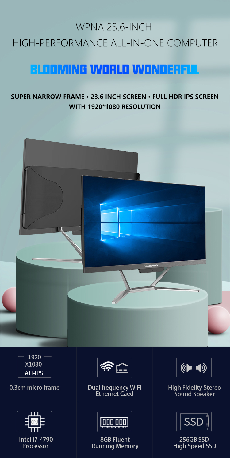21.5 Aio All-in-one Pc Office Desktops I5 7300HQ AllInone Computer With Webcam