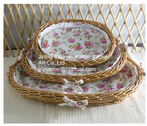 Buy cheap 2016 wicker tray wicker pallet wicker tray round shape with liner L M S size product