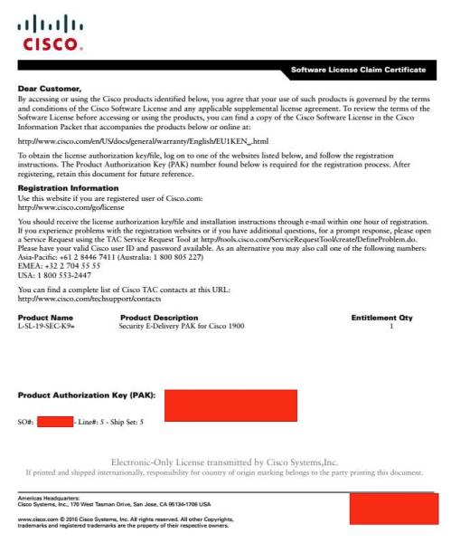 Quality 1900 L-SL-19-SEC-K9= IPSEC Cisco Software Licensing For 1921/K9 1941/K9 Router for sale