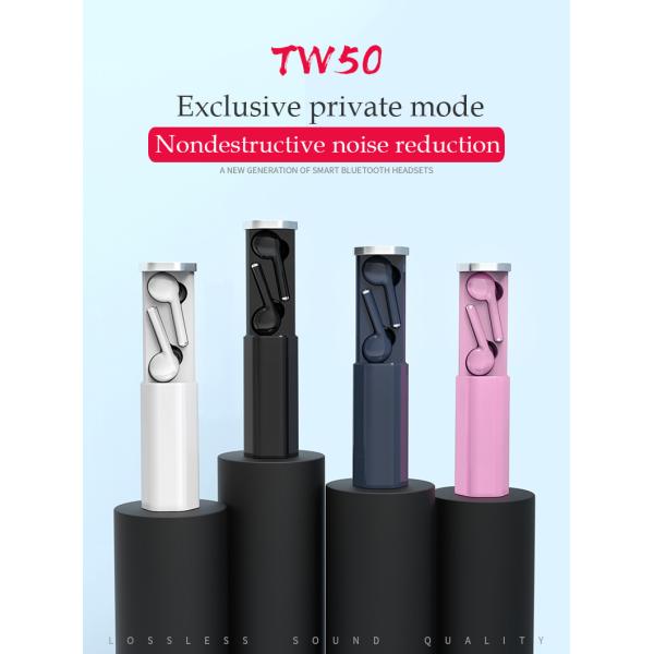 In Ear Mic Headphone TW50 Noise Cancelling Bluetooth Earphones