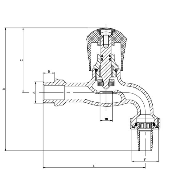 Polished Chrome Plated ABS Handle Stopcock Tap