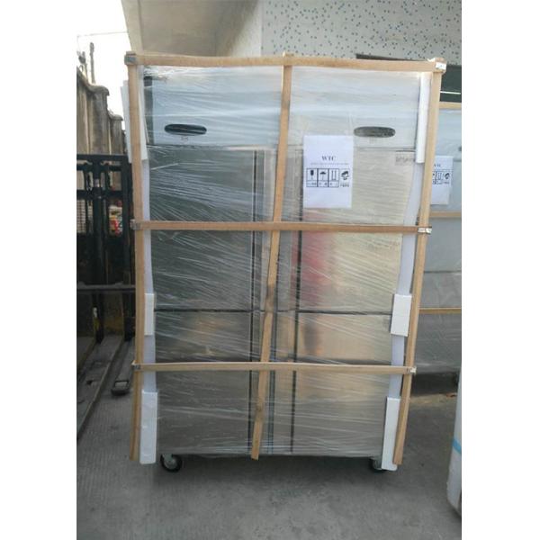 Fan Cooling Commercial Upright Kitchen Freezer Vegetable Cold Chiller With Wheel