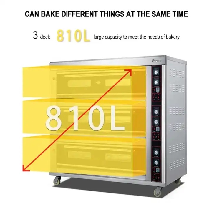 Multi-Functional Liquid Propane Gas LPG Baking Bakery Equipment Oven with High Burn Efficiency