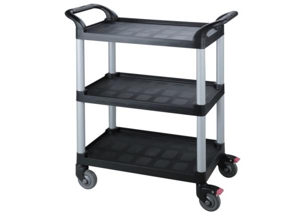 Multi - functiona l3 - Layer Plastic Dining Cart with Side Waste - Collecting