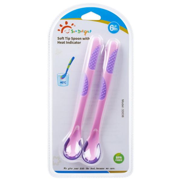Quality 40℃ Soft Bite Color Change Baby Feeding Spoon for sale
