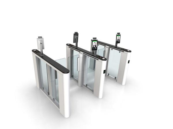 Quality Slim Automatic Systems Turnstiles Fingerprint , Swing Arm Barrier Gate Face Recognition for sale
