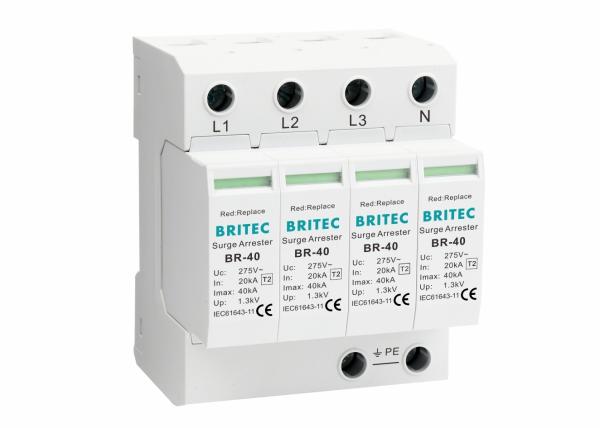 Quality AC Surge Arrester 40kA Type 2 Surge Protection Device SPD 4P TUV Certified for sale