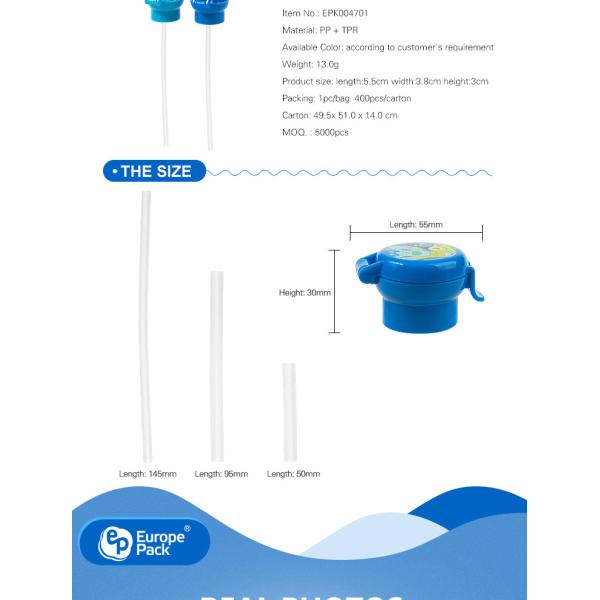 Wholesale Cartoon design child resistance cap cute plastic water bottle caps with straw