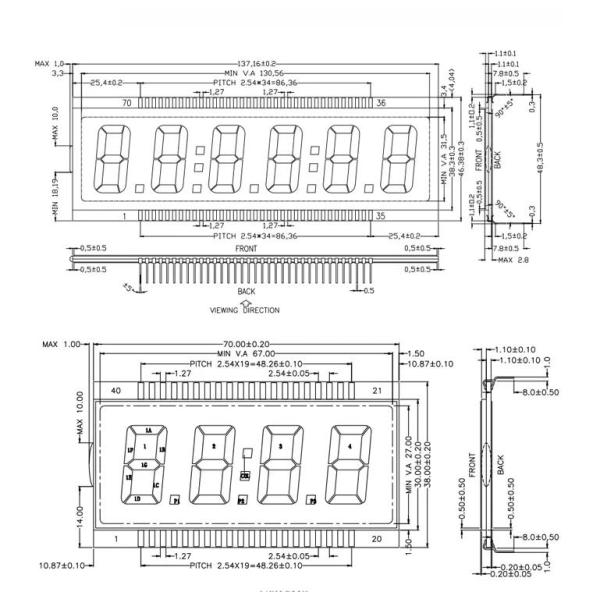 Factory Customize Segment TN STN FSTN VA Monochrome LCD Module