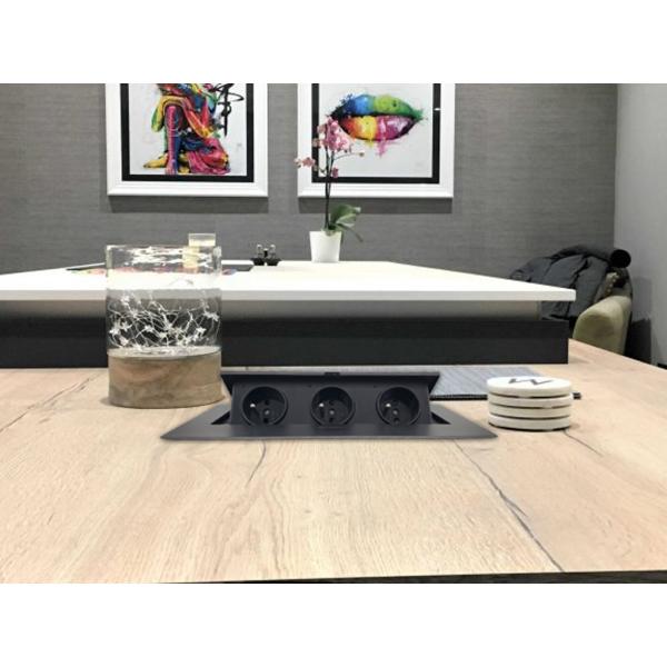 Melloni Pop-Up Tabletop Socket 3 AC Outlets Retractable Hidden Recessed Power for Kitchen Desktop EU Socket Tabletop Accessory