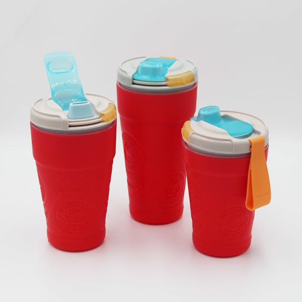 Customized Silicone Coffee Mug Travel Use With Handle And Lock