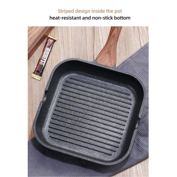 Brand New Multi function Skillet Grill Pan Kitchen Cooking Ware Cast Iron Non-Stick Frying Pan