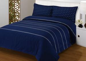 Buy cheap 4Pcs Blue Bedding Sets , 100% Cotton Diamond Embroidered Navy Simple Bedding Sets product